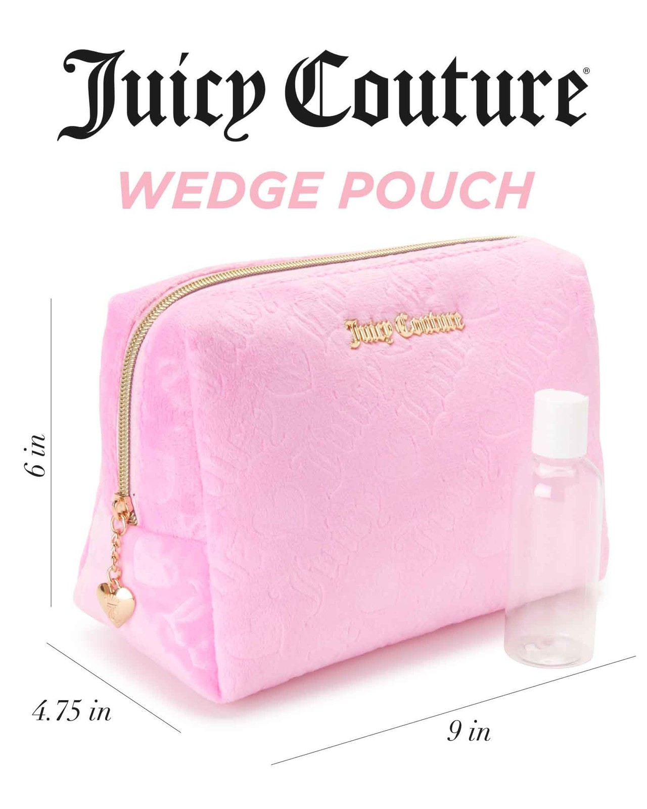 Juicy Couture Pink Makeup Bag Cosmetics Organizer Travel One Size,