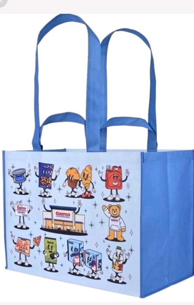 Costco Wholesale CARTOON CHARACTER V2 Reusable Shopping Bag Heavy Duty Tote NEW!