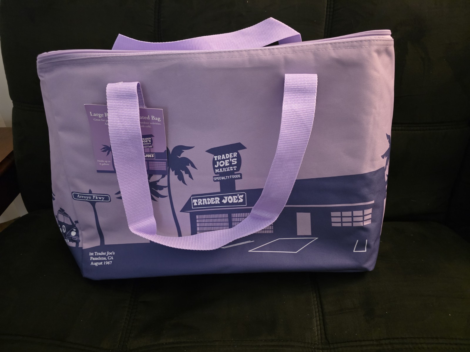Trader Joe’s 8 Gallons Reusable Bag Cooler Large Insulated Tote Lavender Purple