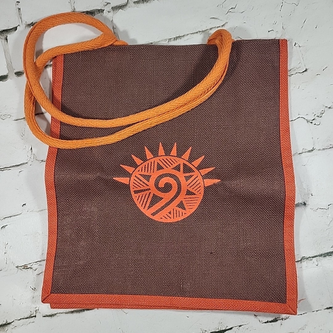 Shopping Tote Bag Woven Quality Brown Orange