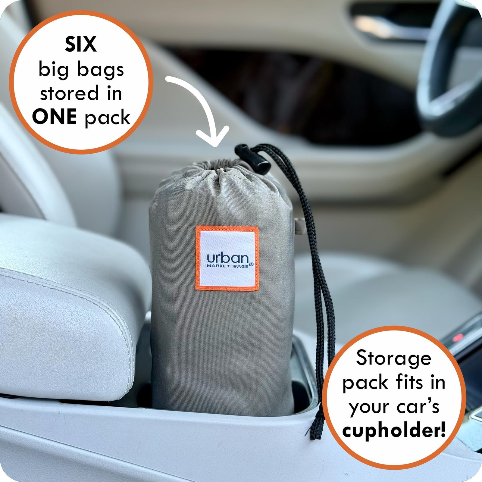 – Meadow – 6 Foldable Reusable Shopping Bags in 1 Compact Pouch, Luxury Quali…
