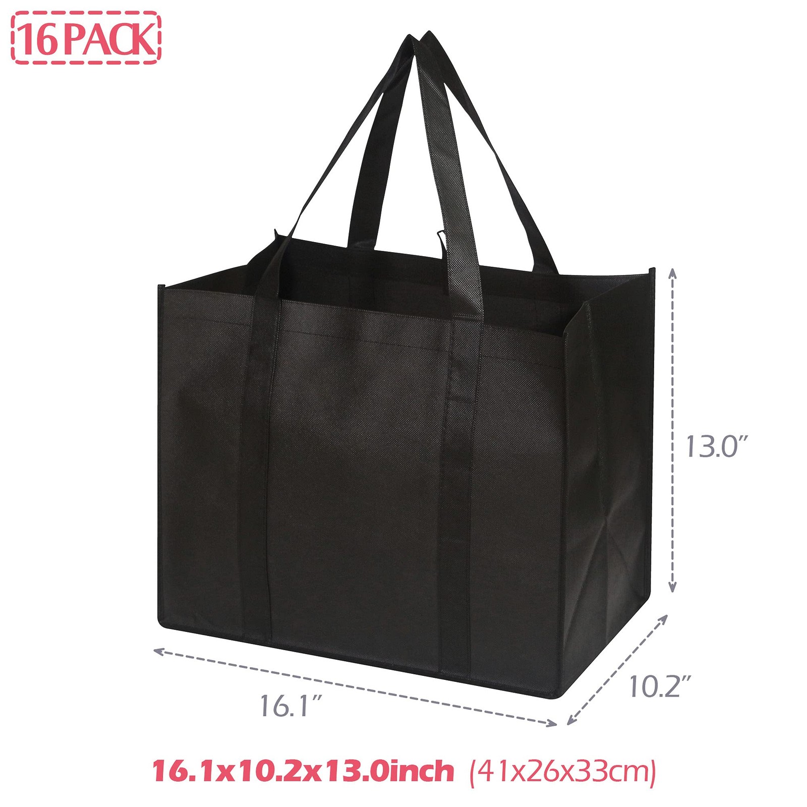 Set of 16 Reusable Grocery Bags Extra Large Super Strong Heavy Duty Shopping Tot