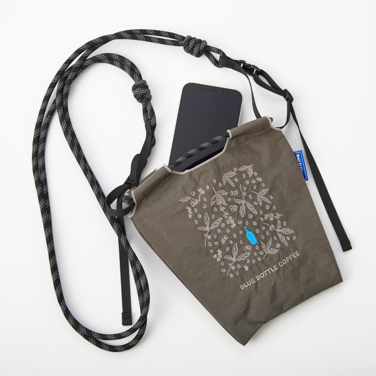 [US Tax Paid] Blue Bottle Ball&Chain Mini Coffee Leaves Embroidered Eco Bag NEW