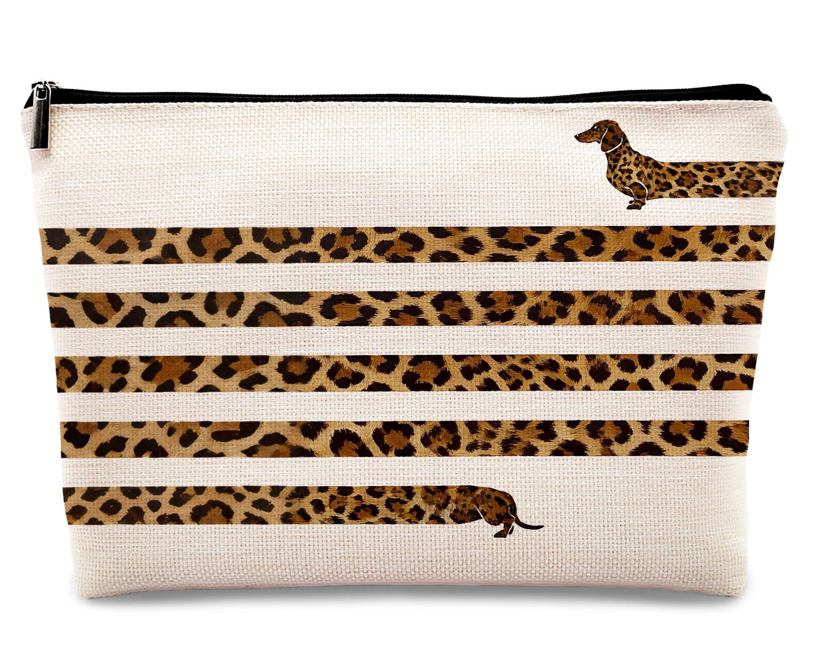 kdqua Funny Leopard Print Dachshund Makeup Bag, Doxie Gifts,…