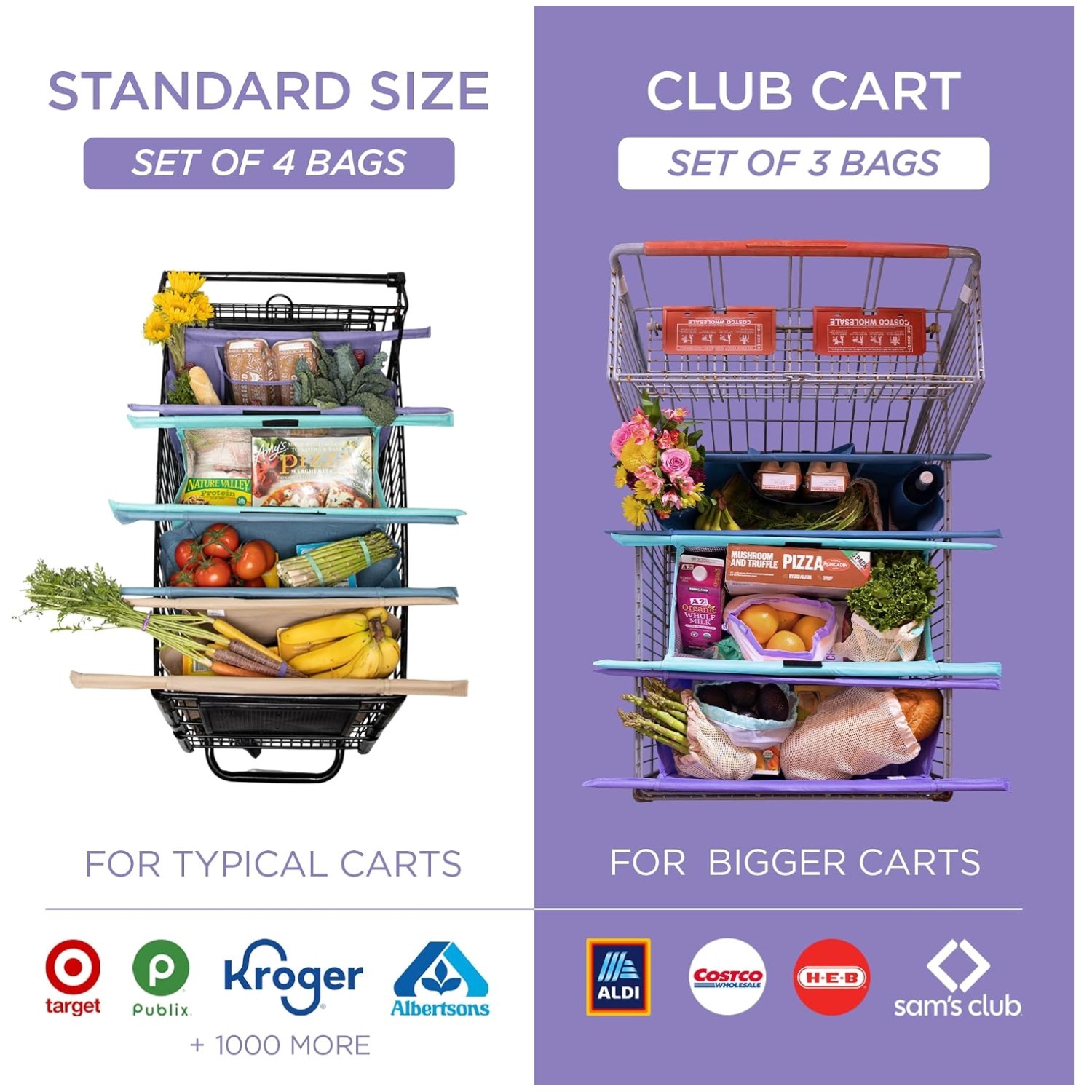 Lotus Trolley Bags Set – Purple, Turquoise, Blue, Brown