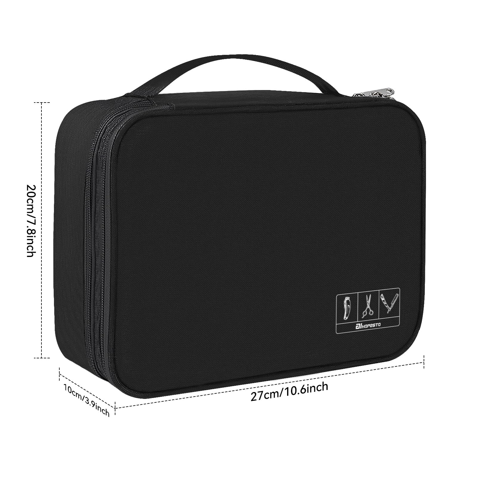 AIHOPESTO Barber Case Tool Bags clipper Bag Double-layer, Black