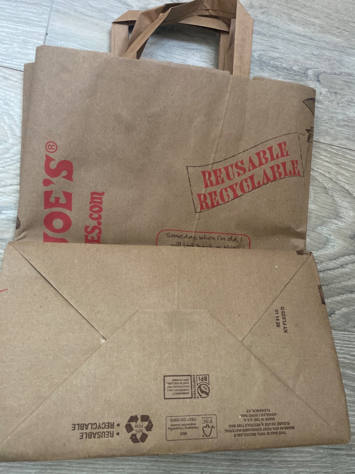 Trader Joe’s Large Paper Shopping Bag OEM Limited Recycle Earth Limited