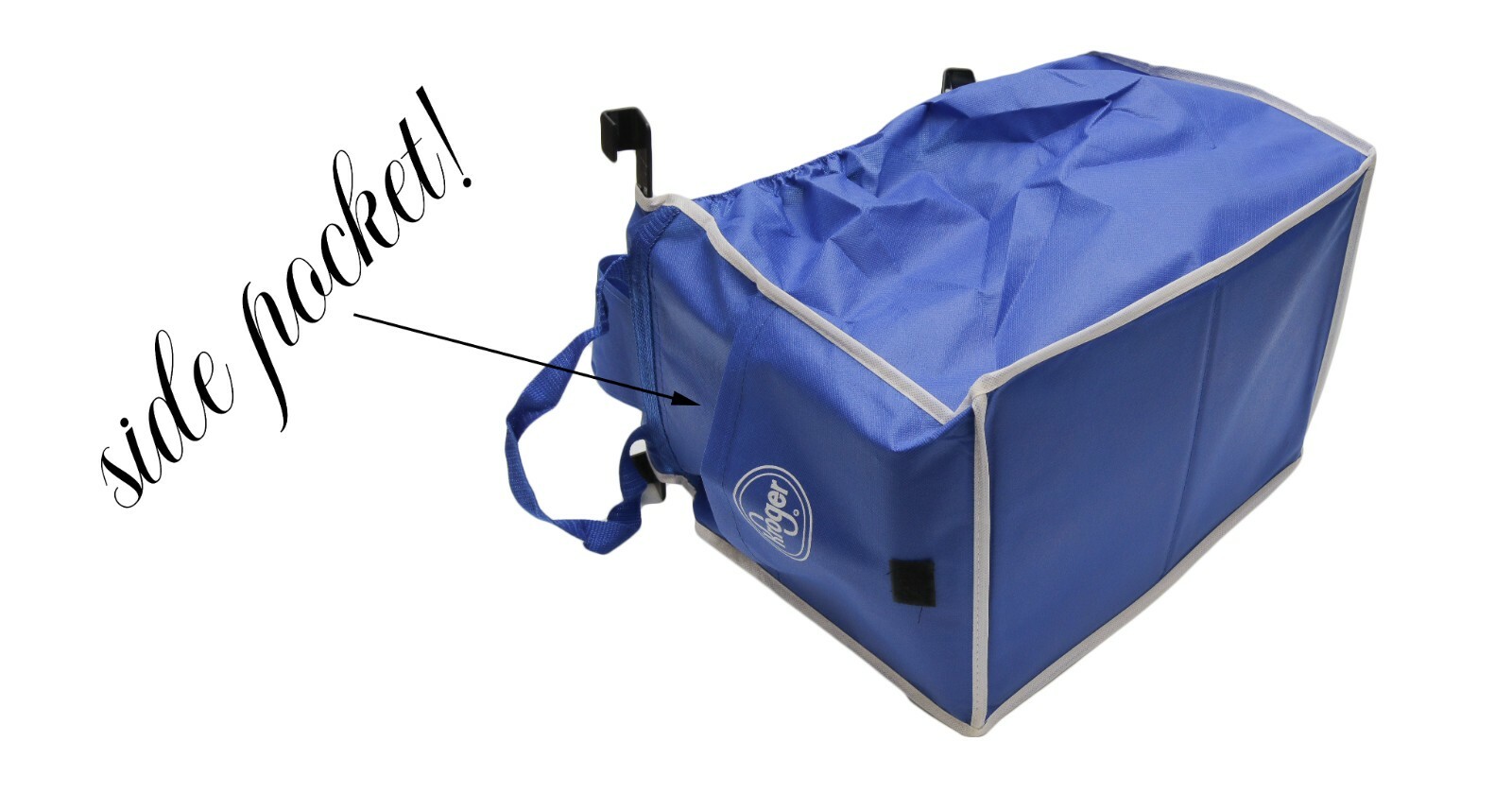 Large Reusable Environmentally Friendly Clip-On To Shopping Cart Bag Folds Flat