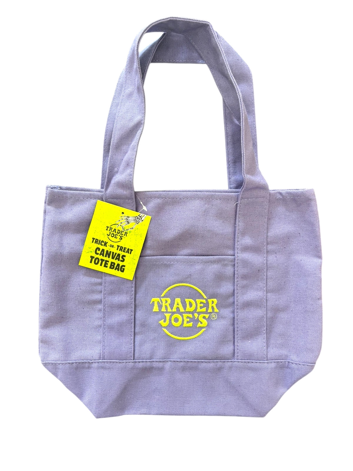 Trader Joes Mini Tote Bags Set Of 1 Canvas Purple With Tags
