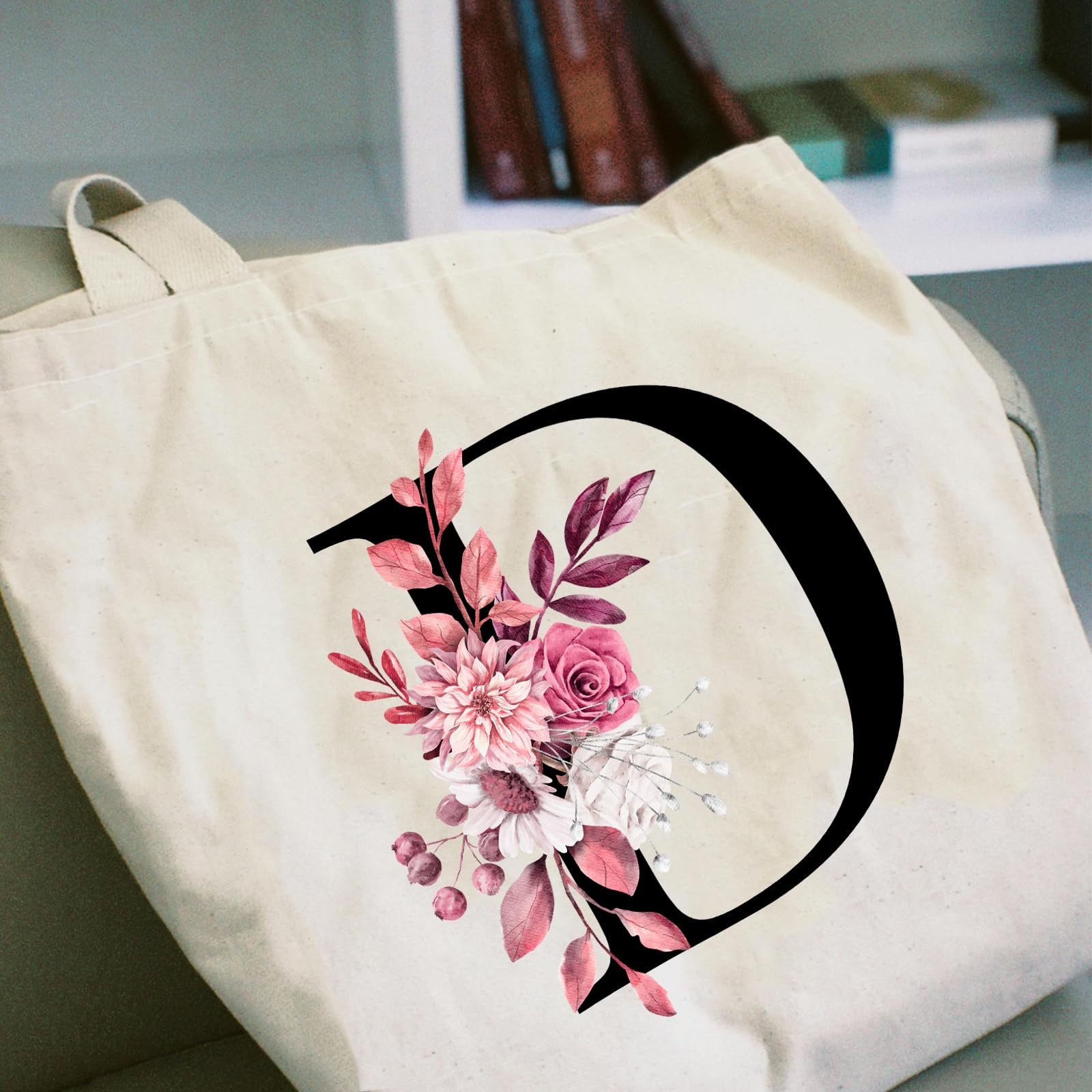Initial Tote Bags for Women, Monogrammed Reusable Grocery Bags, Personalized …