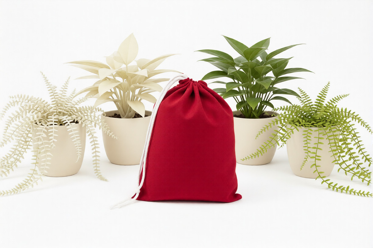 CharkaBags – 4 x 6 Inches Red Reusable Drawstring Muslin Bags – Premium Quality
