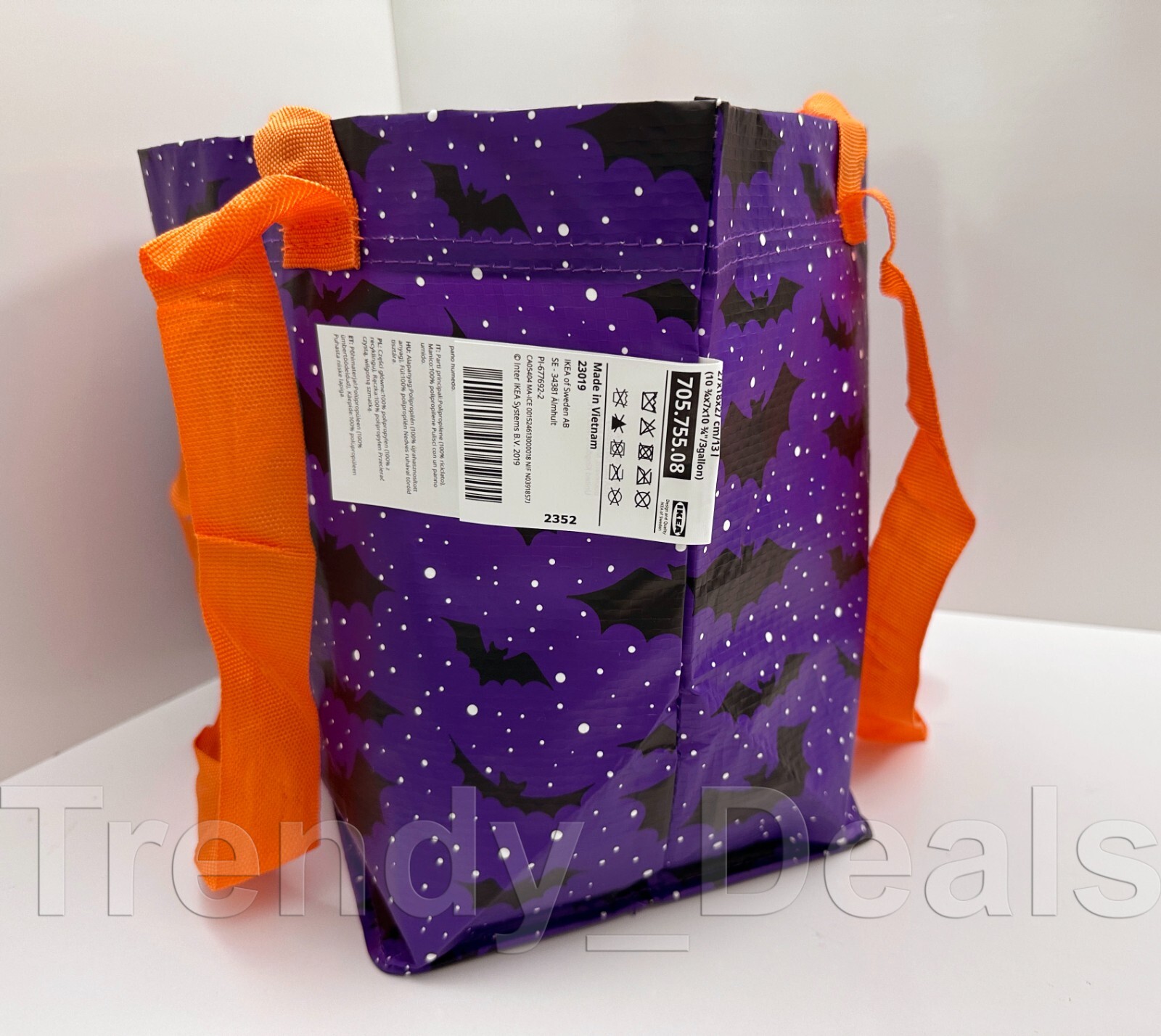 SET of 2 – Ikea KUSTFYR HÖSTAGILLE Large & Small Shopping Tote Bag Bats, Ghosts