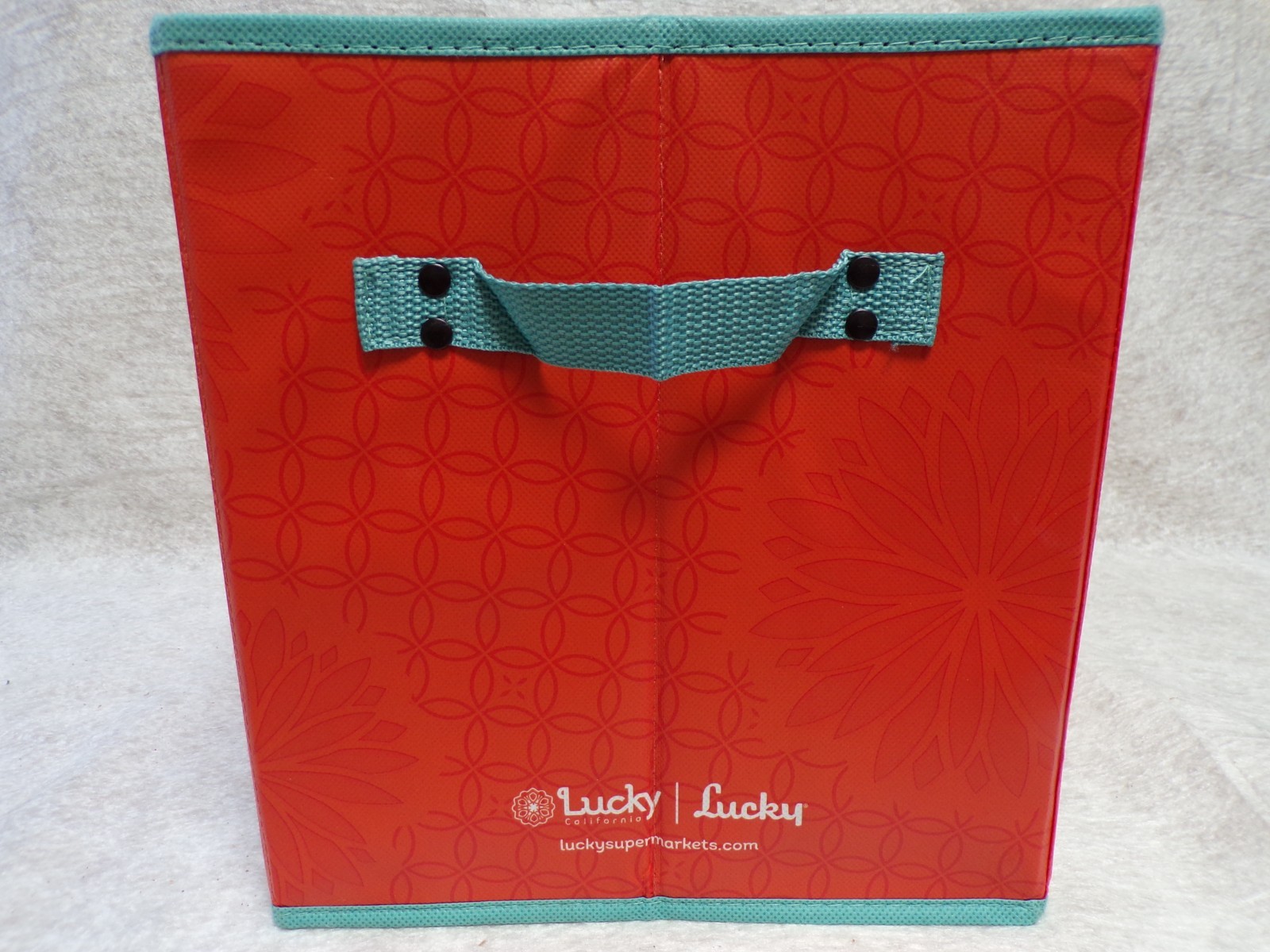 COLLAPSIBLE LARGE FOLDABLE TOTE SHOPPING GROCERY BAG LUCKY SUPERMARKET INSTORE