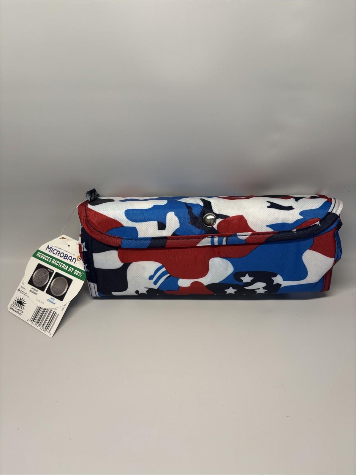 California Innovations Insulated Market Tote Bag Red White & Blue Camo Print NEW