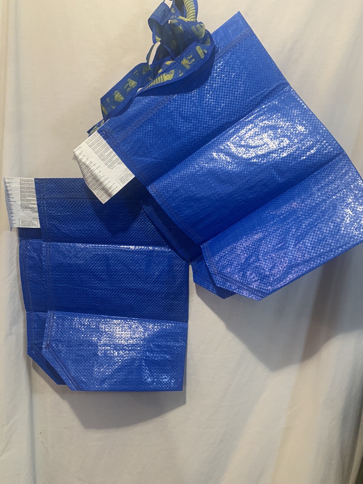 Lot of 2 IKEA FRAKTA Shopping Bag Medium Blue 10 Gallon 17 3/4″ X 17 3/”4 X 7″