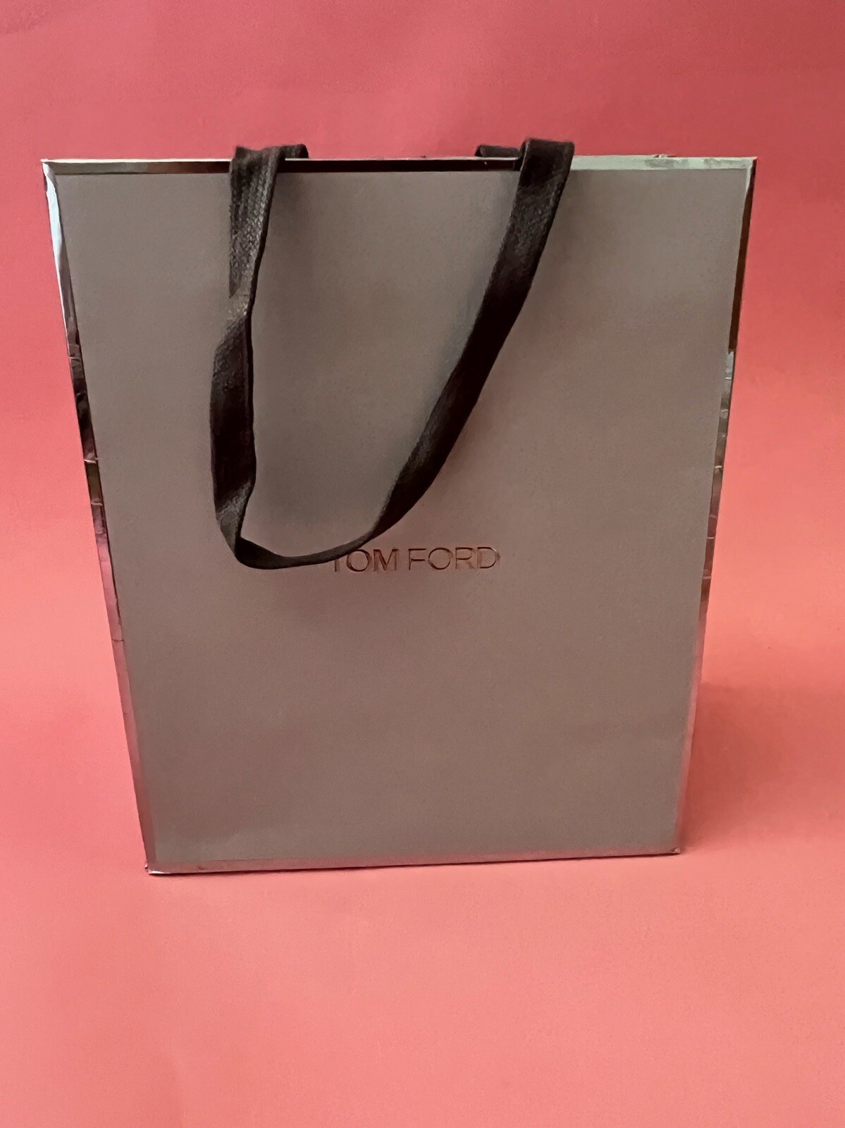 Tom Ford Reusable Shopping Paper Bag Gift Silver 10″ x 8.5″ x 4.5″
