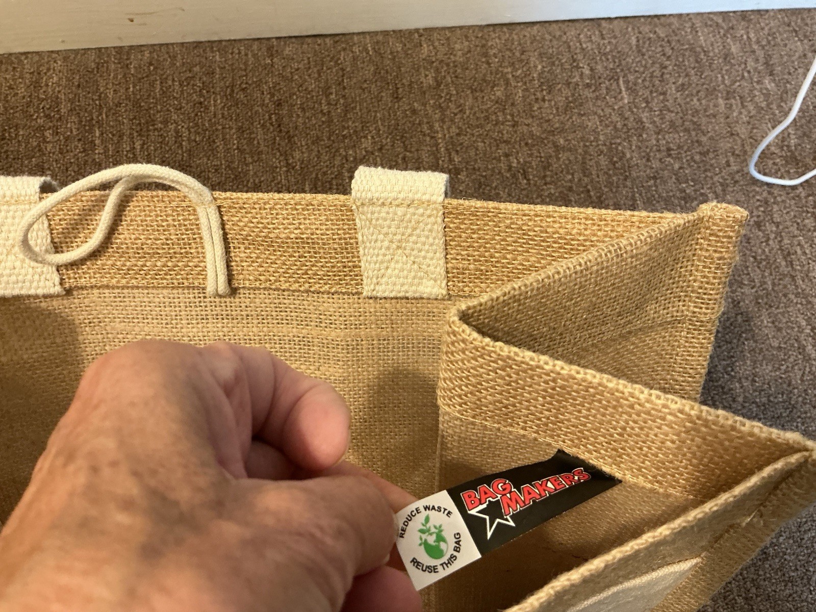 Lucketts Markets Burlap/Jute Farmer’s Market Tote/Shopping Bag