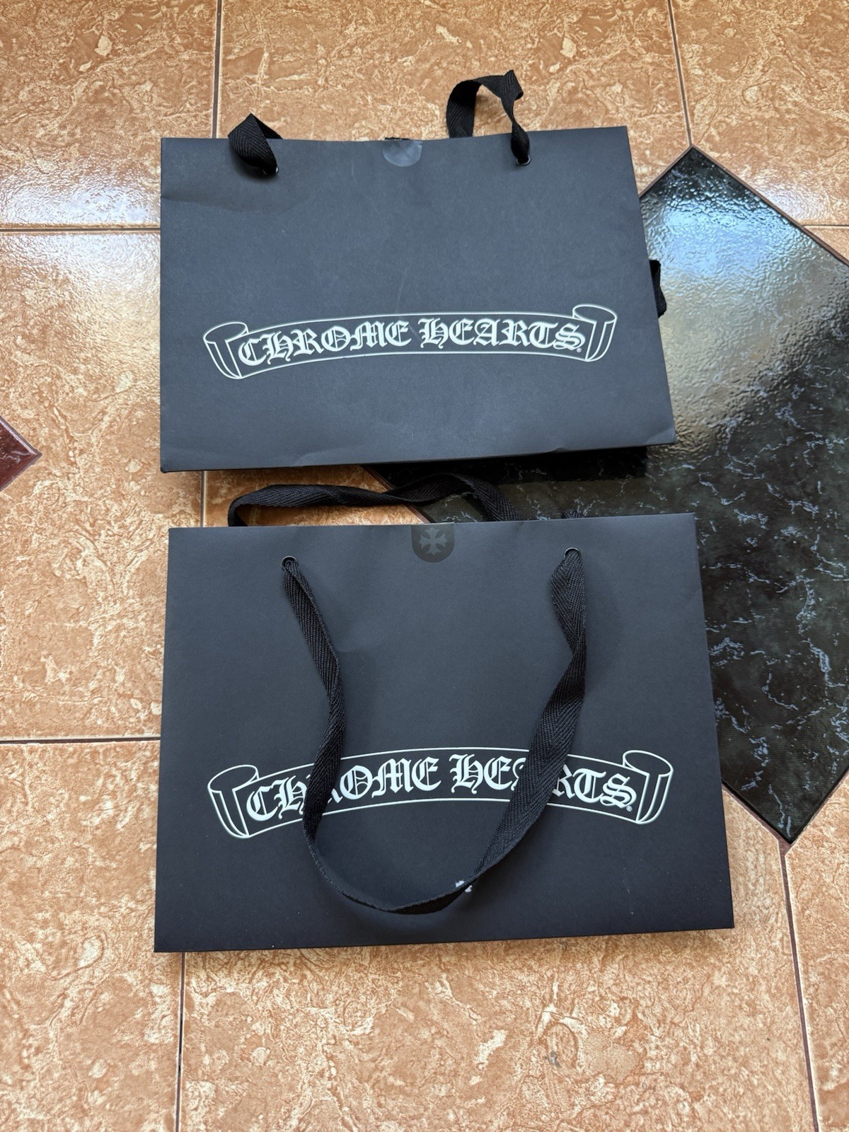 Lot Of Two Chrome Hearts Medium Shopping Bag With Receipt Black – 2 BAGS