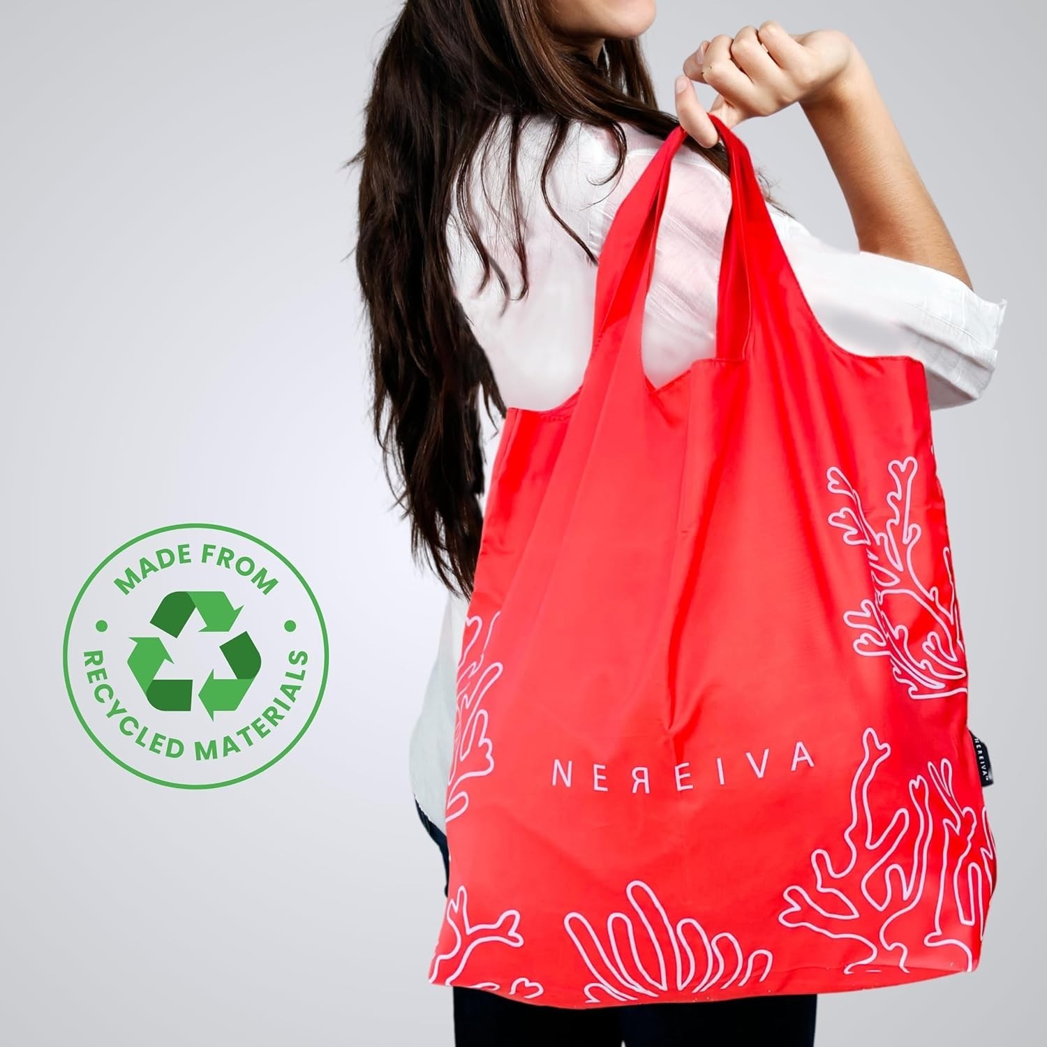 Durable Large Capacity Reusable Grocery Bags – 5 Pack with Chic Carry Pouch