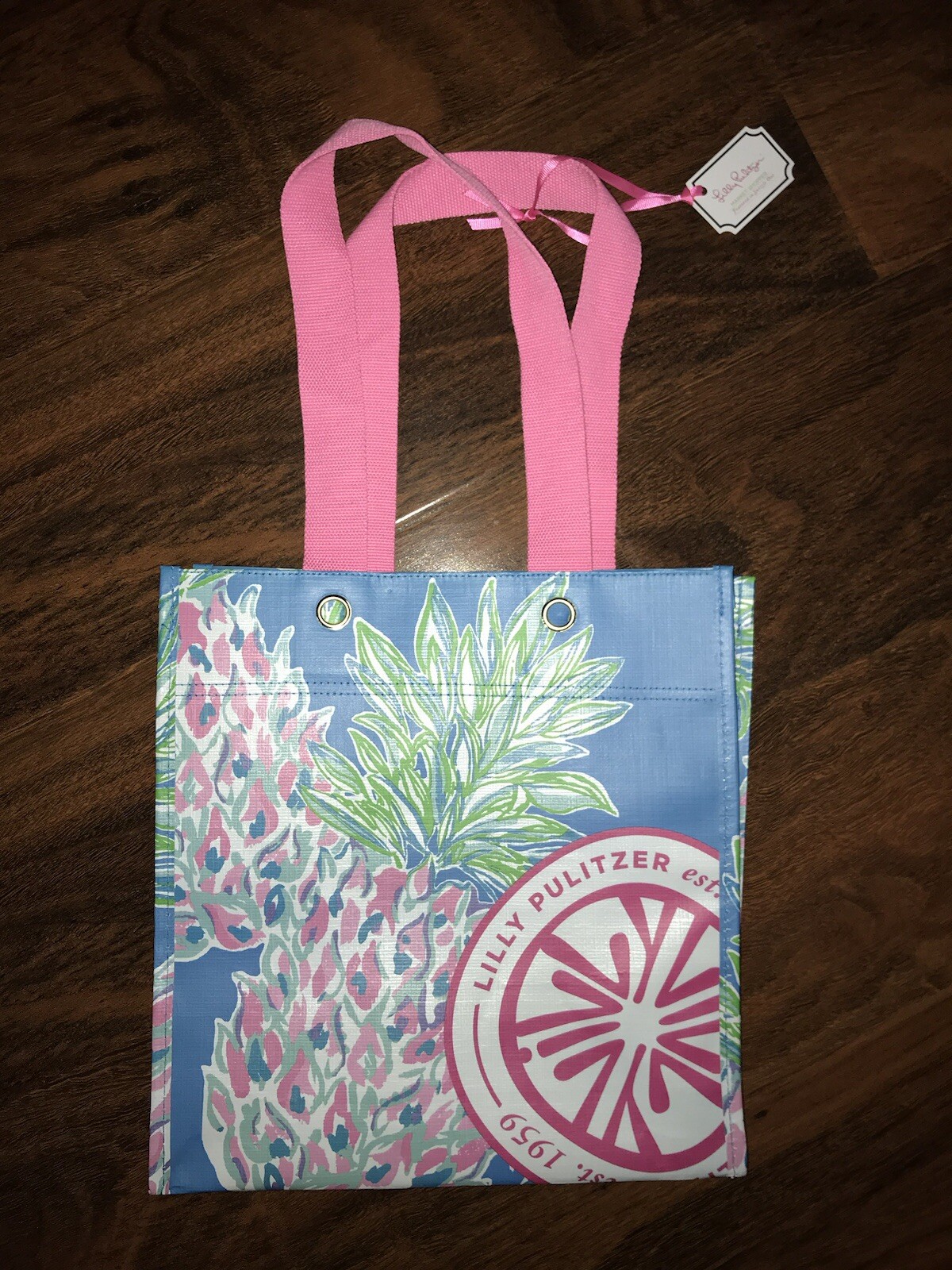 Lilly Pulitzer Pineapple SWIZZLE OUT MARKET SHOPPER TOTE Reusable Grocery NWT
