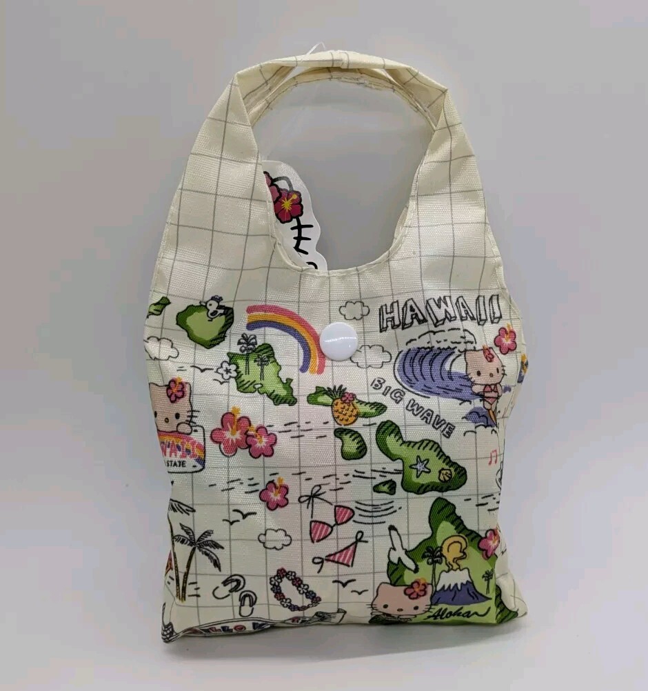 Hawaii HELLO KITTY & Friends Sanrio Reusable Packable Tote Bag New Free Shipping