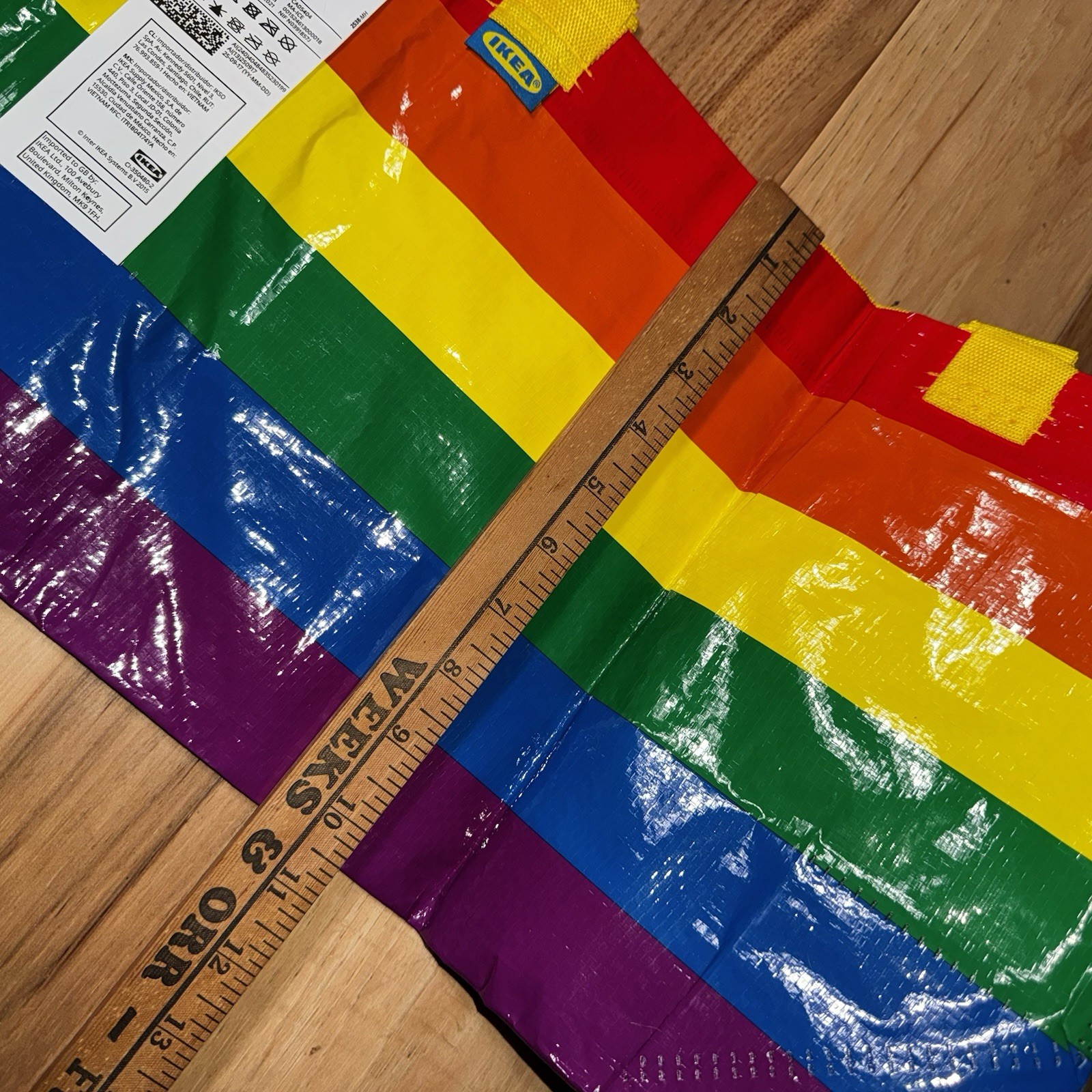 SET of 2 Ikea STORSTOMMA Small Reusable Shopping Bag Rainbow LGBTQ+ Pride New