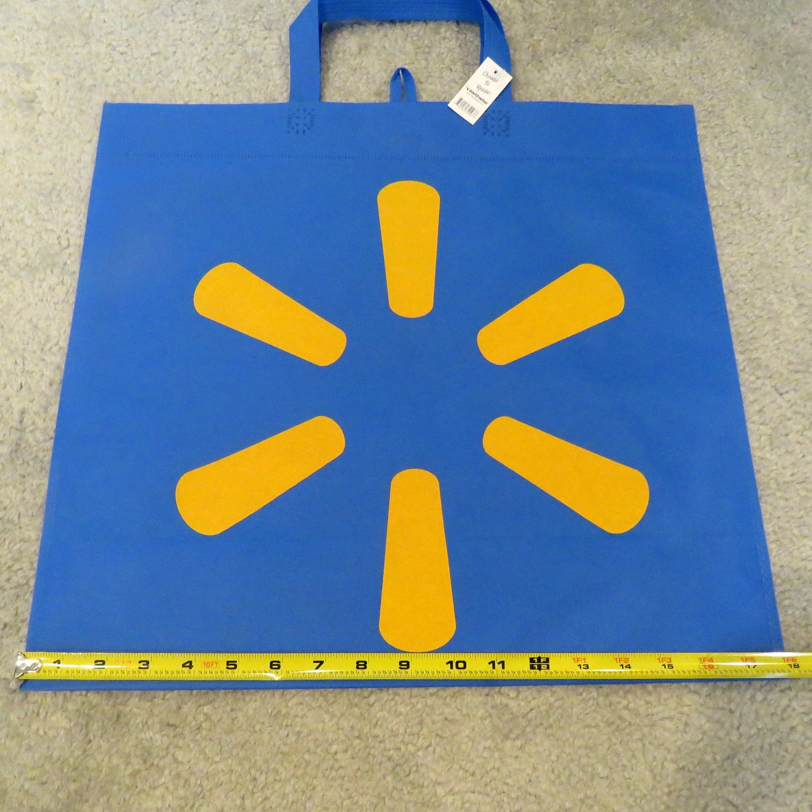 Lot 10 NEW NWT Walmart Reusable XLarge Tote Bags abt. 18″ L x 17 “T x 7” D