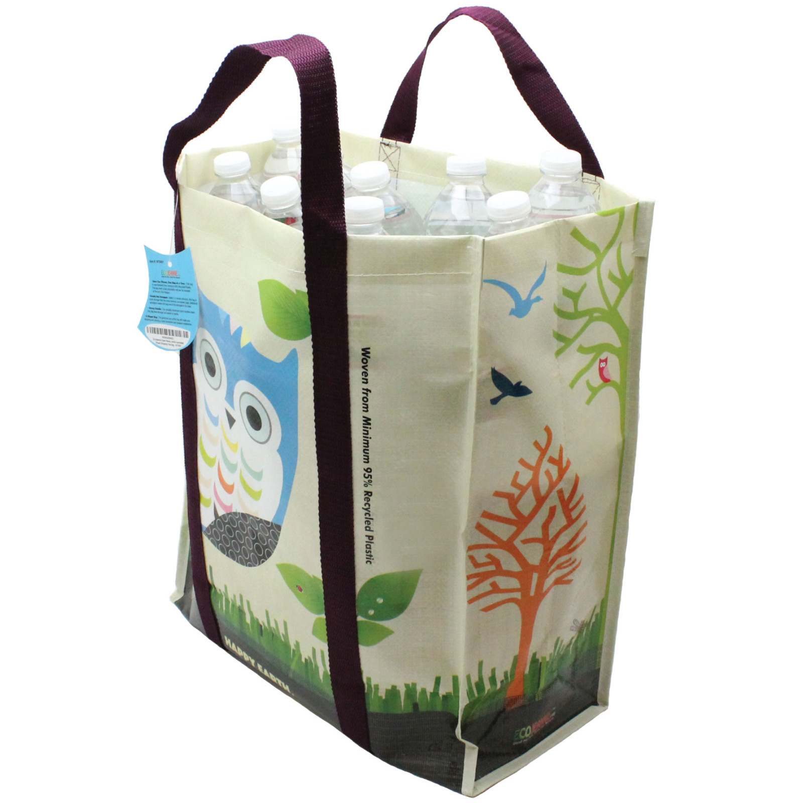 4 X Super Heavy Duty EcoJeannie Laminated Woven Reusable Shopping Bags/ Recycled