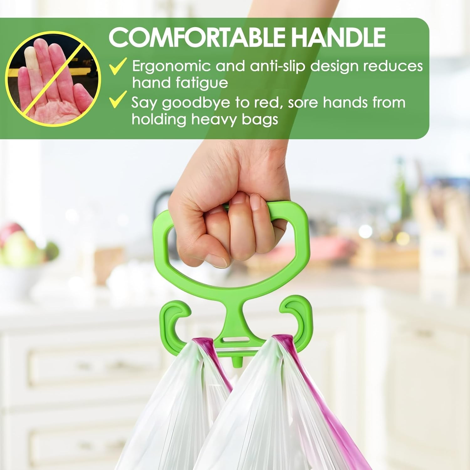 Heavy Duty 2-Pack Bag Carrier – Perfect for Shopping, Holds Up to 100lbs