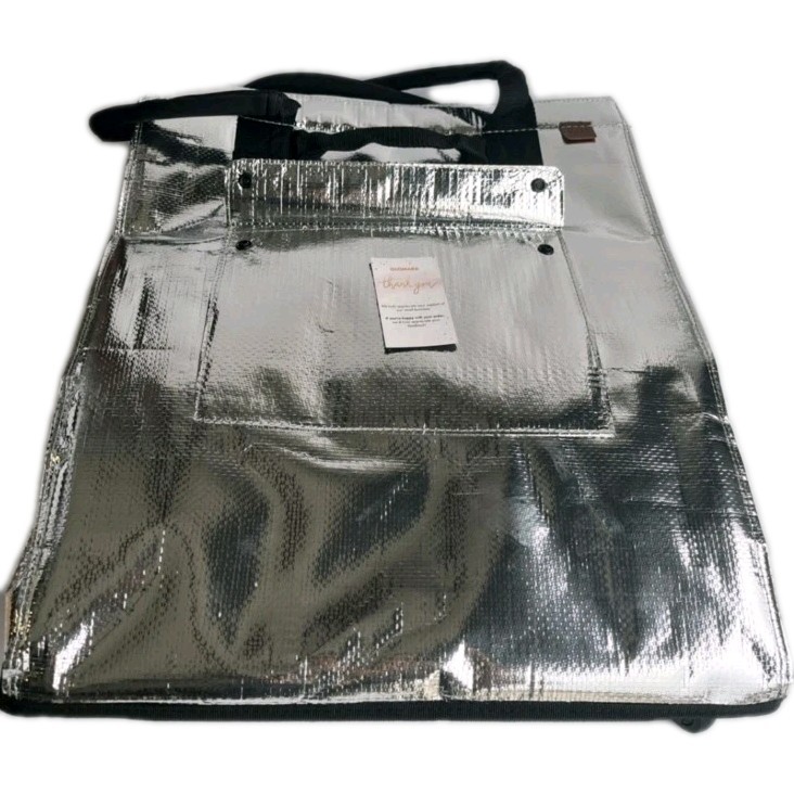 CleverMade Foldable Rolling Tote Bag 18″W x 24″H Soft Grip 90L 75lb Silver New