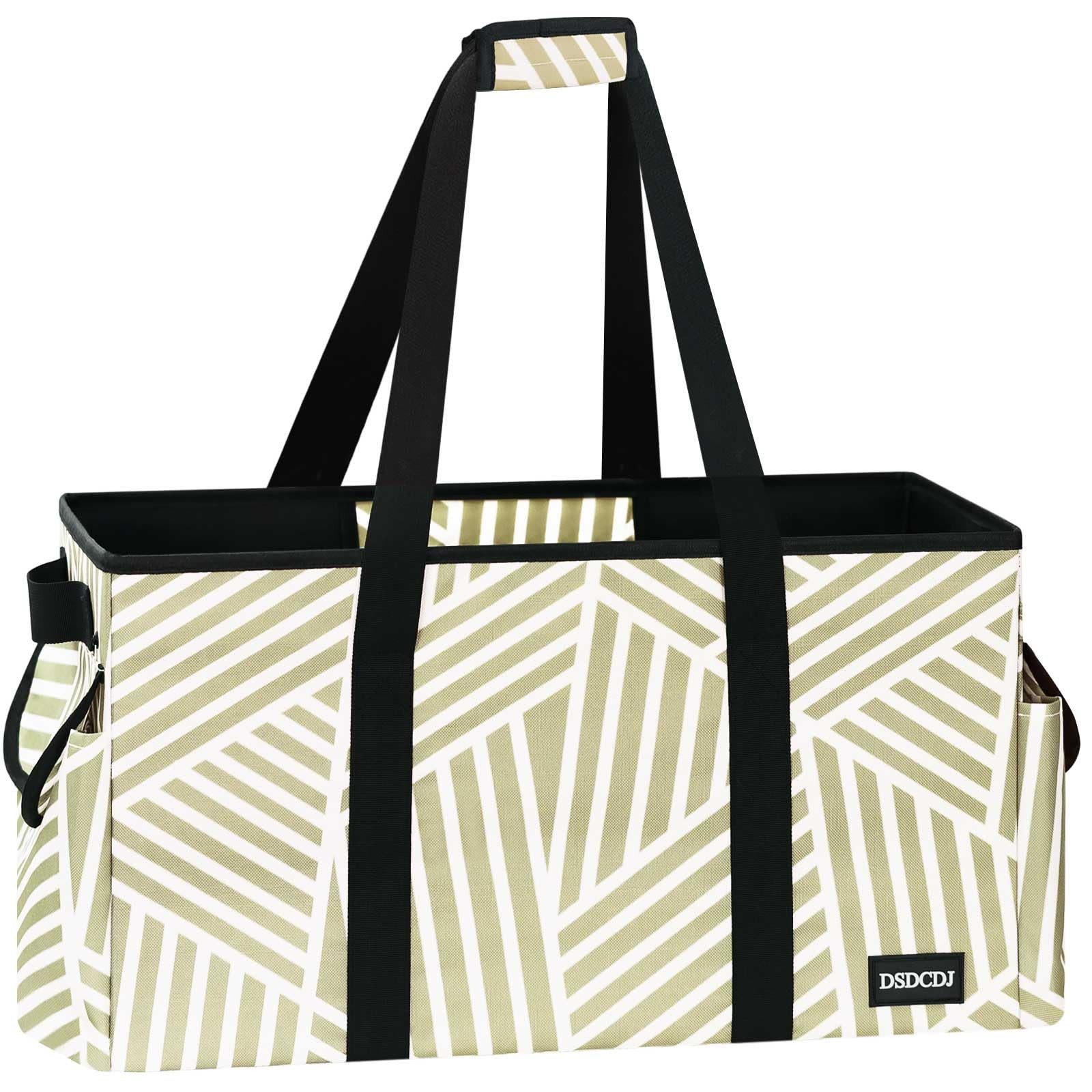 Extra Large Utility Tote Bag 22.5x11x12 Inch Hard Bottom Grocery Shopping