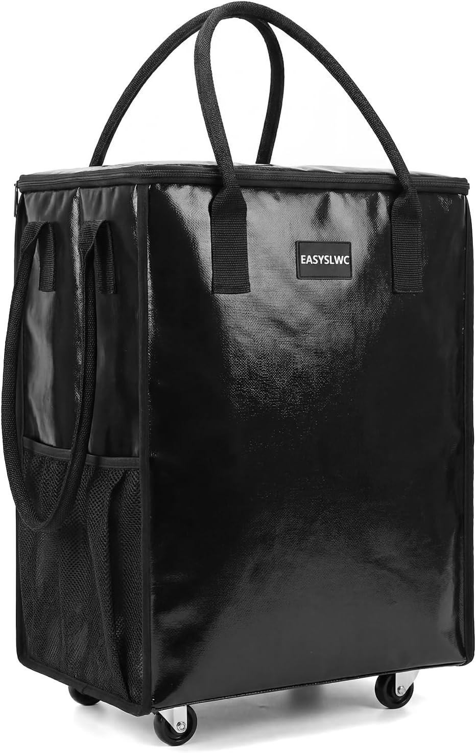Reusable Hauler Rolling Tote Bag, Collapsible Portable Shopping Cart with Wheels