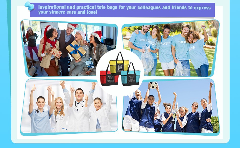 20 Pcs Team Appreciation Gifts Bulk Cna Week Colorful Tote Bags Graduation Gifts
