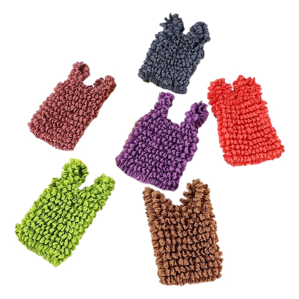 6pcs Magic Stretch Bags, Portable Foldable Handheld Pleated Reusable Bag AOV
