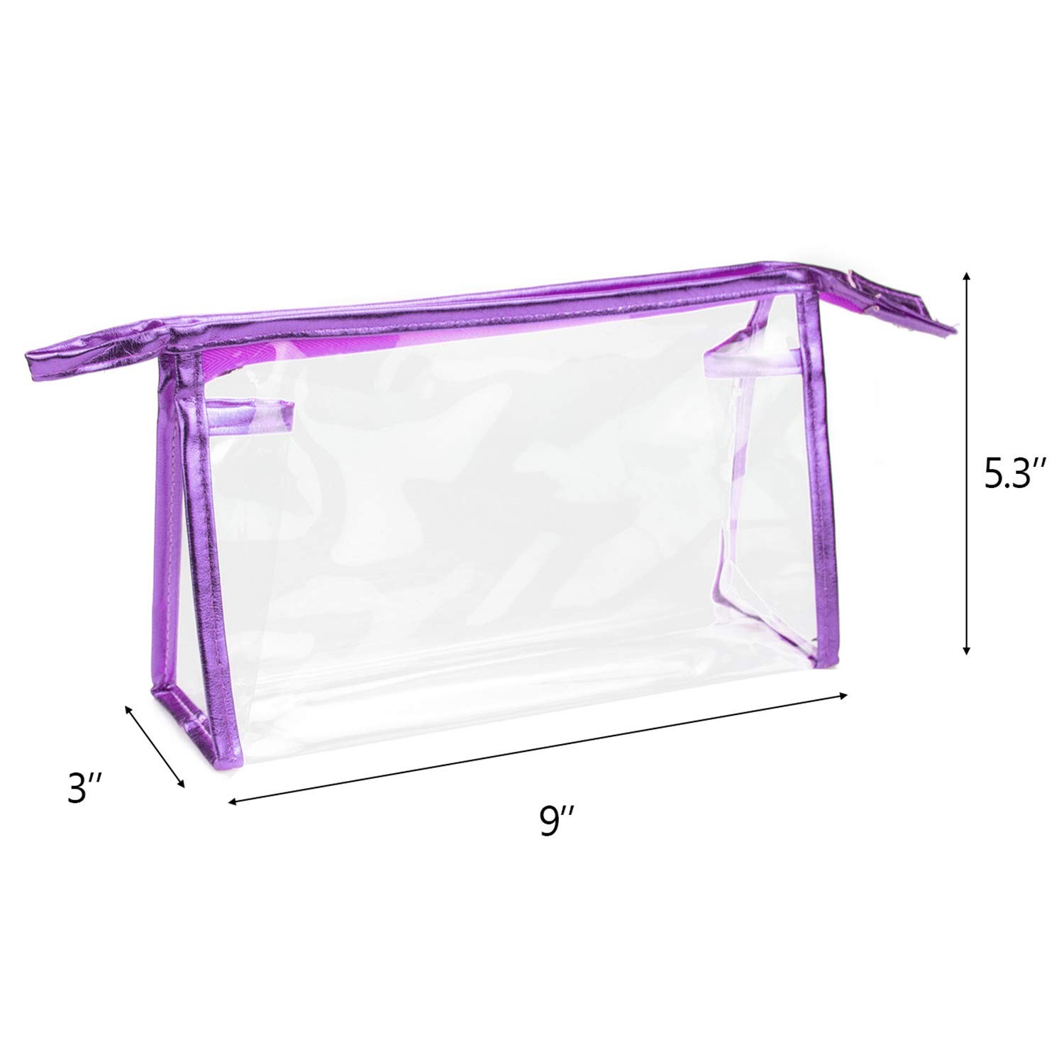 Hedume 10 Pcs Clear Zipper Cosmetic Bag, Waterproof Transparent