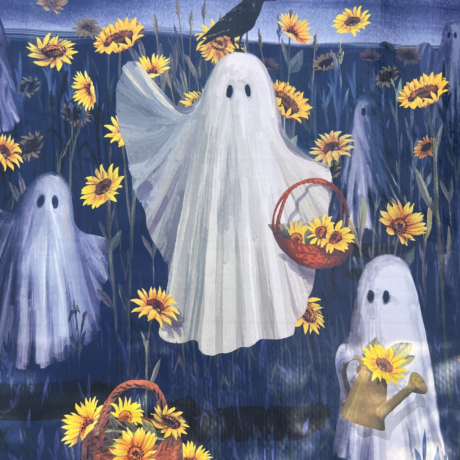 Halloween Ghosts 👻Baskets Sunflowers 🐦‍⬛ CROWS Bats Shopping Bag New🌼TJX🌼