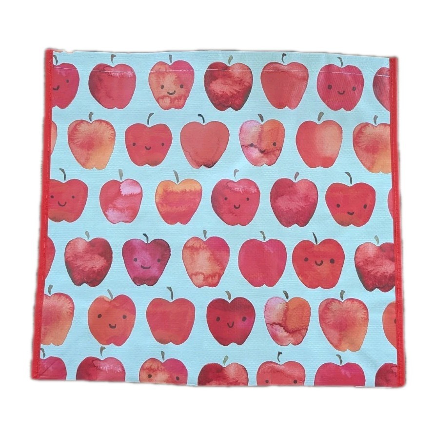 TJ MAXX Large Shopping Tote Bag Smiling Apples Reusable Eco Friendly NEW NWT