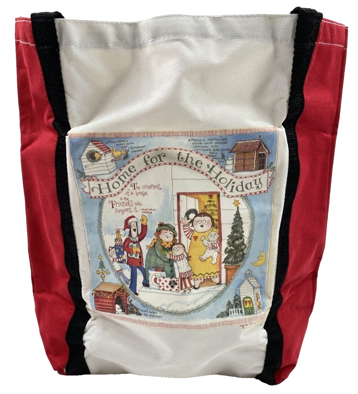 Gooseberry Patch Canvas Christmas Holiday Shopping Tote Bag