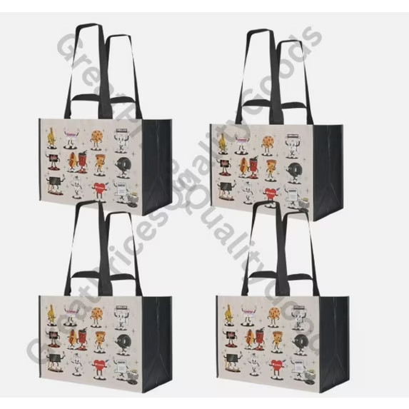 KeepCool Reusable Character Tote Bag, 4 Count