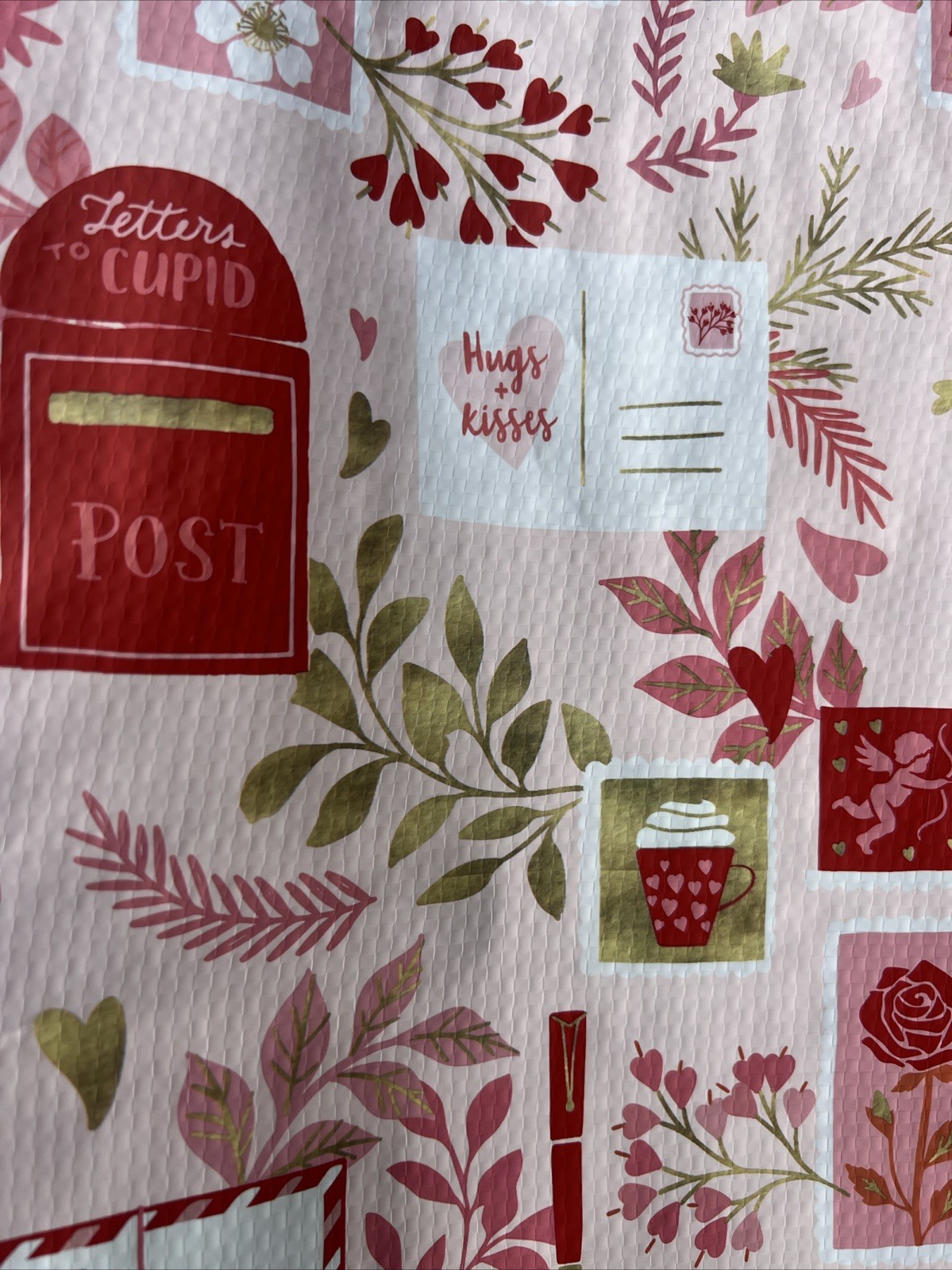 Reusable Shopping Bag Valentines Day Love Mail Hearts Homegoods Gift Pink New!