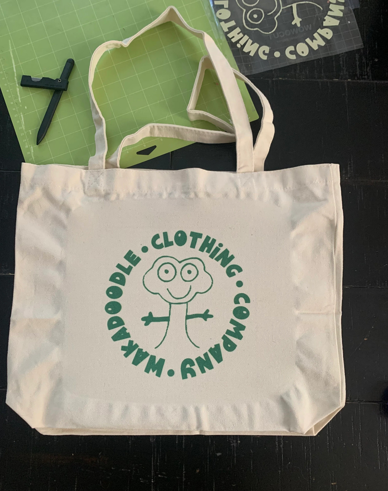Handmade canvas re-useable bag