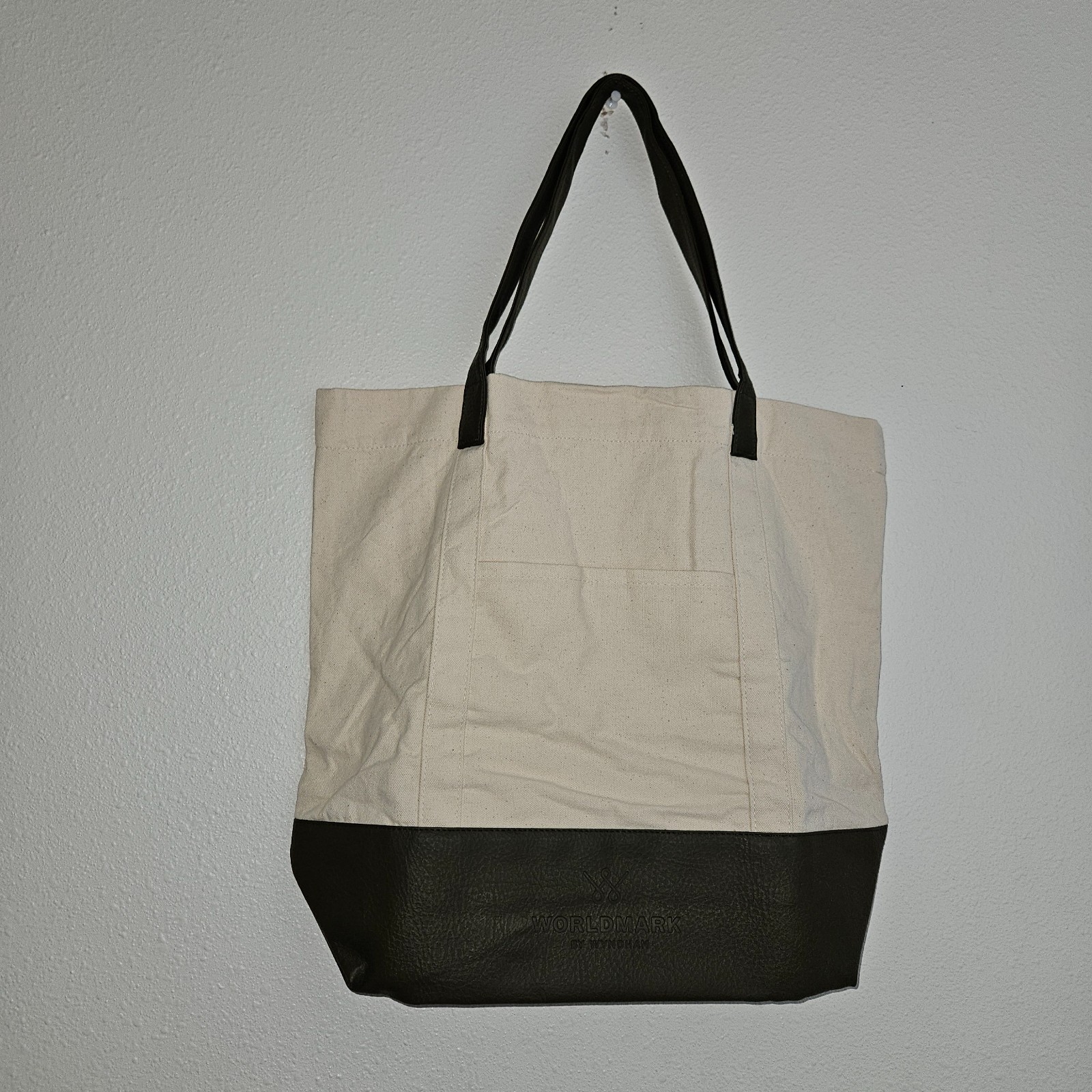 Worldmark by Wyndham Reusable Tote Bag Souvenir Canvas Faux Leather NEVER USED