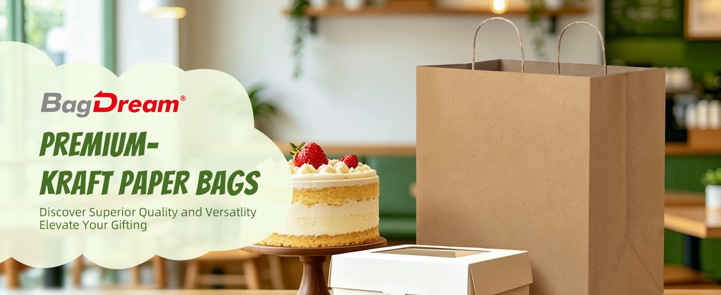 Kraft Paper Bagsr 50Pcs 14x10x15.75 Ultra Wide Large Paper Bags with Handles