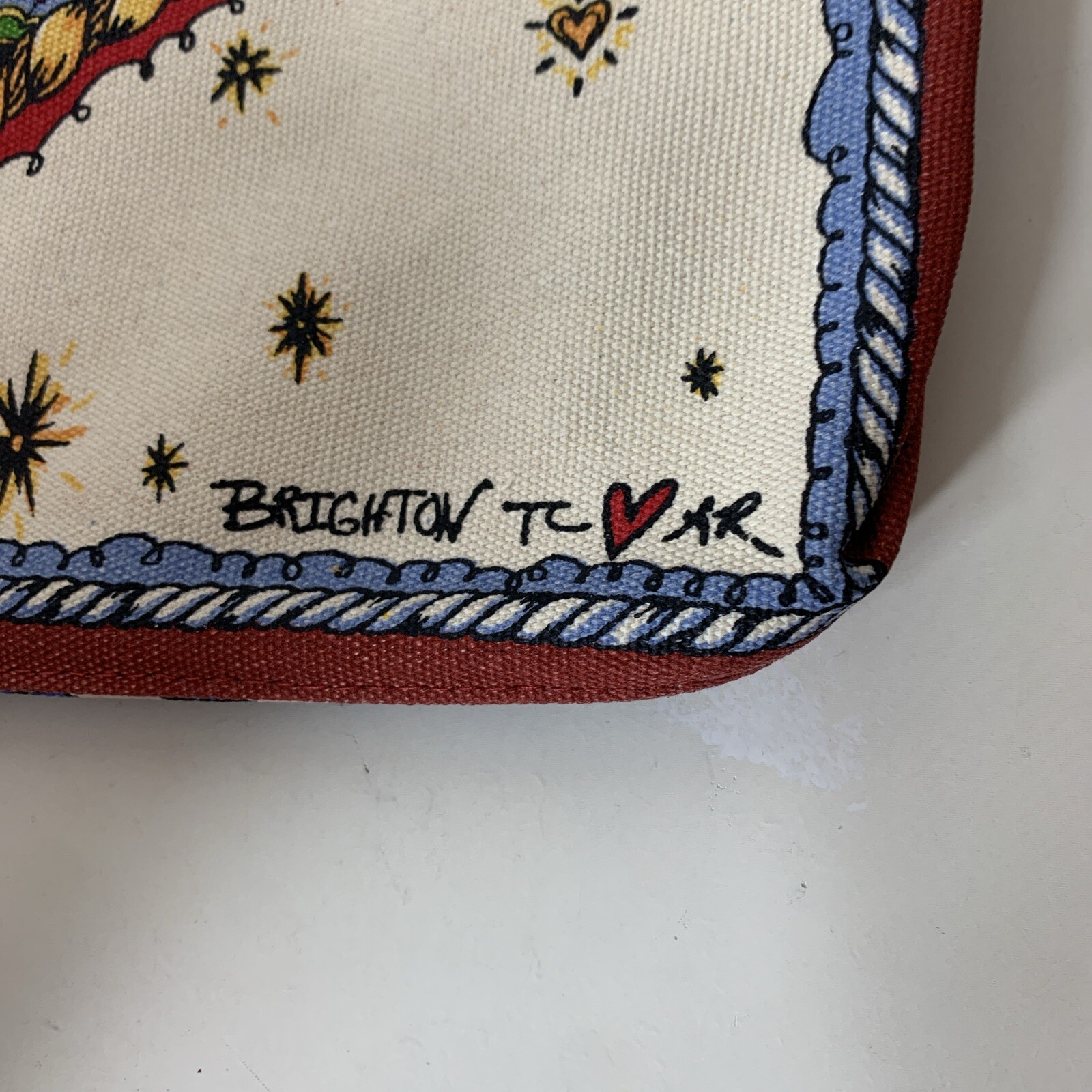 Brighton Heavy Duty Canvas Tote Shopper Celebrate Holiday Christmas D30281 W/Tag