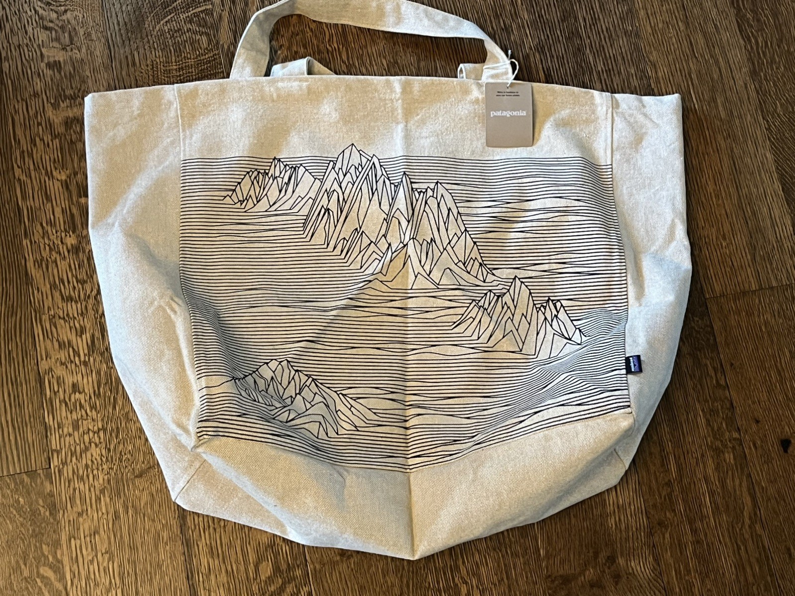 NWT Patagonia Tote Bag mountains Recycled Oversized tote Capacity strataspire