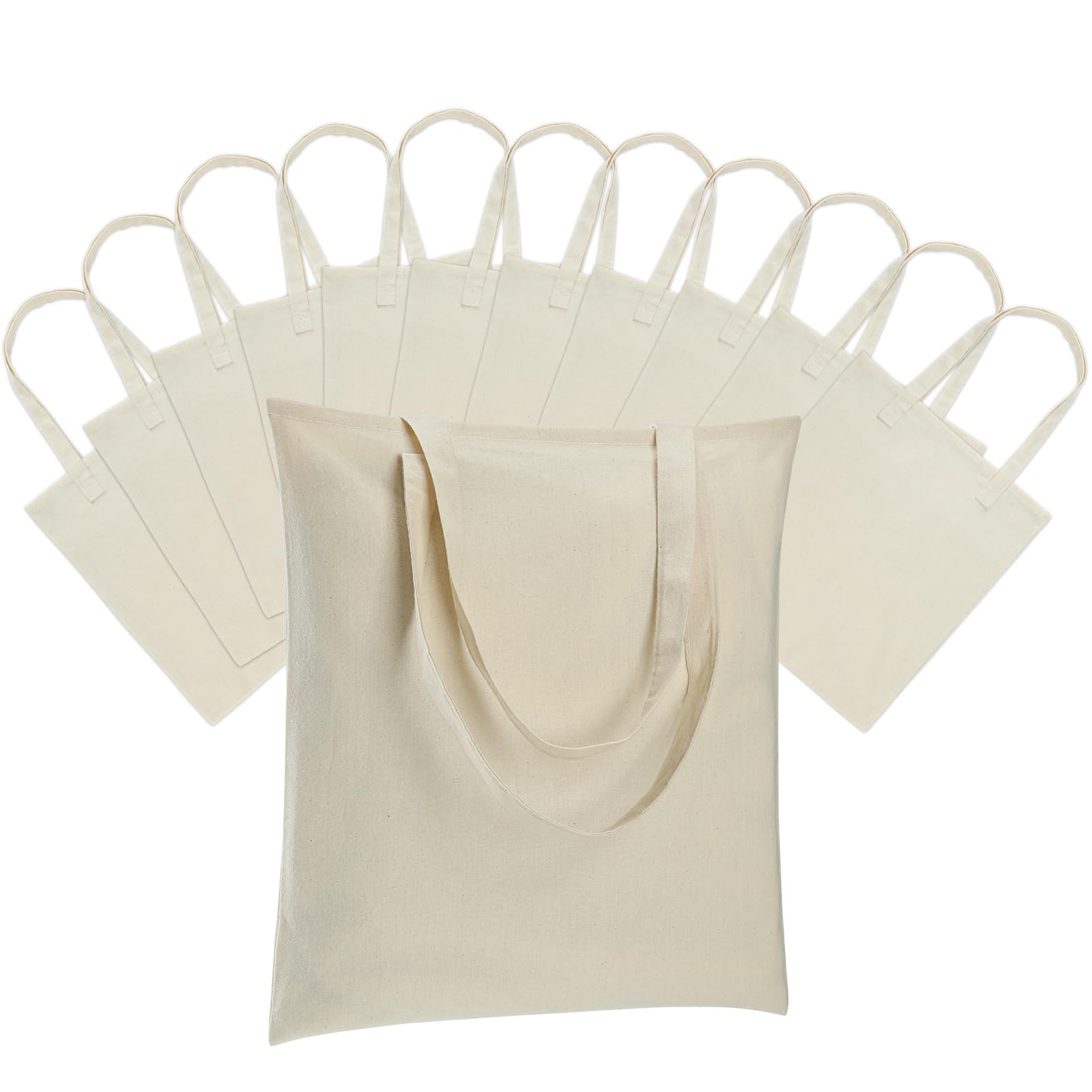 12 Pack Canvas Tote Bag – Lightweight Thin Tote Bags Bulk Blank Shopping Reus…