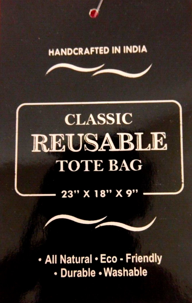 Floral Canvas Shopping Bag Tote Durable Made In India Durable 23 x18 in