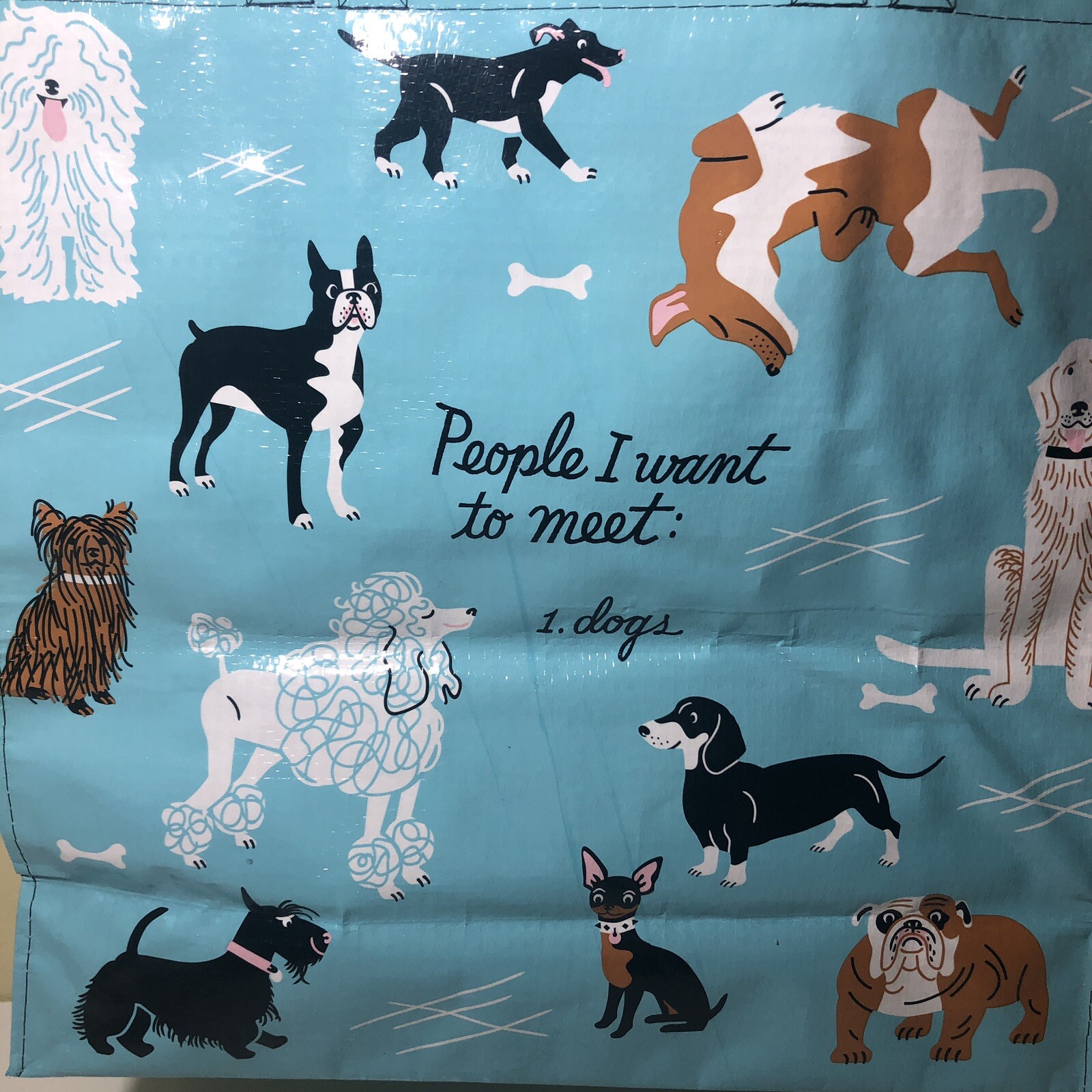 Blue Q SHOPPER Reusable Tote Bag Dog Lovers Beach Groceries Pet Car Gift Bag NEW