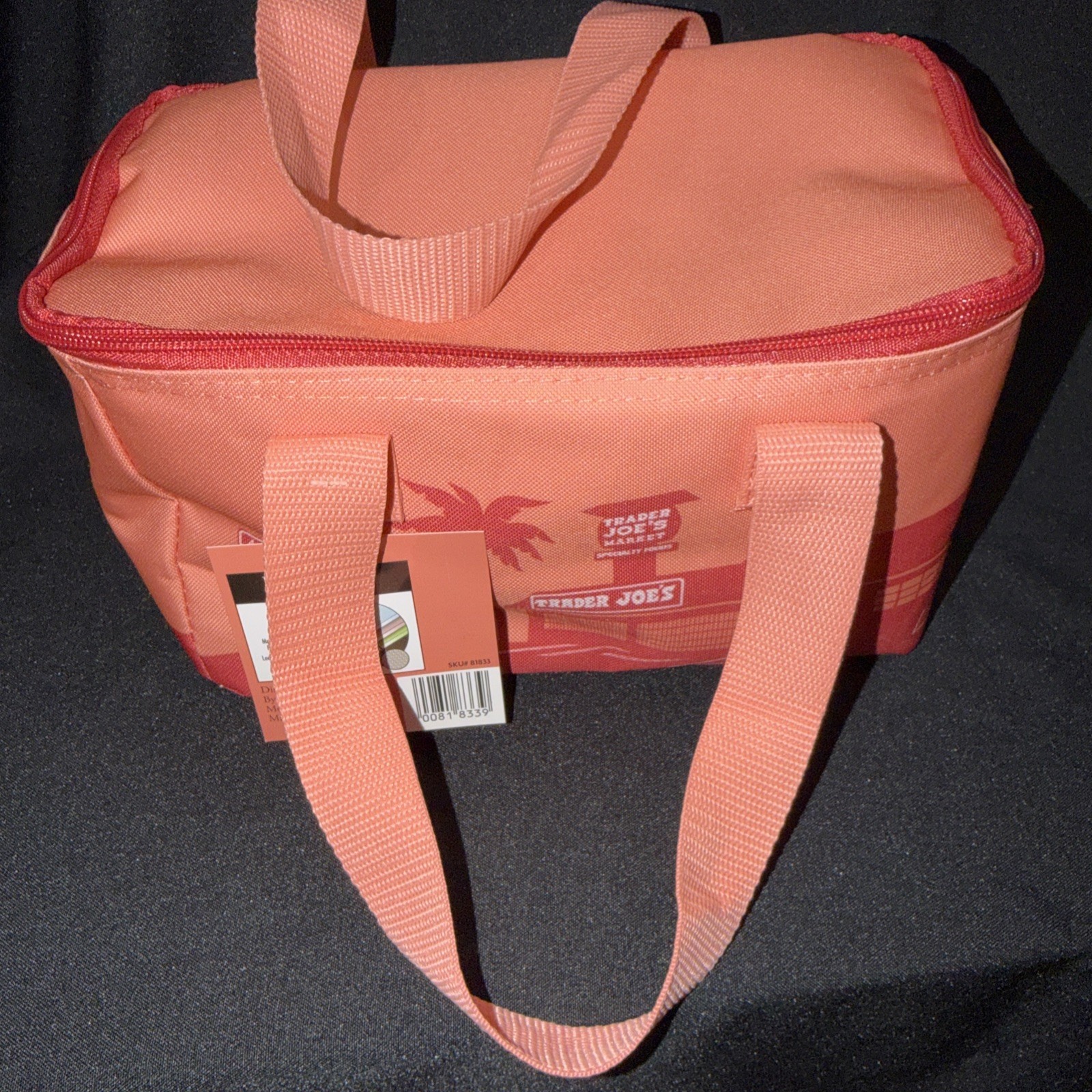Trader Joe’s Mini Insulated Tote Bag -Peach/ Rose -New With Tags