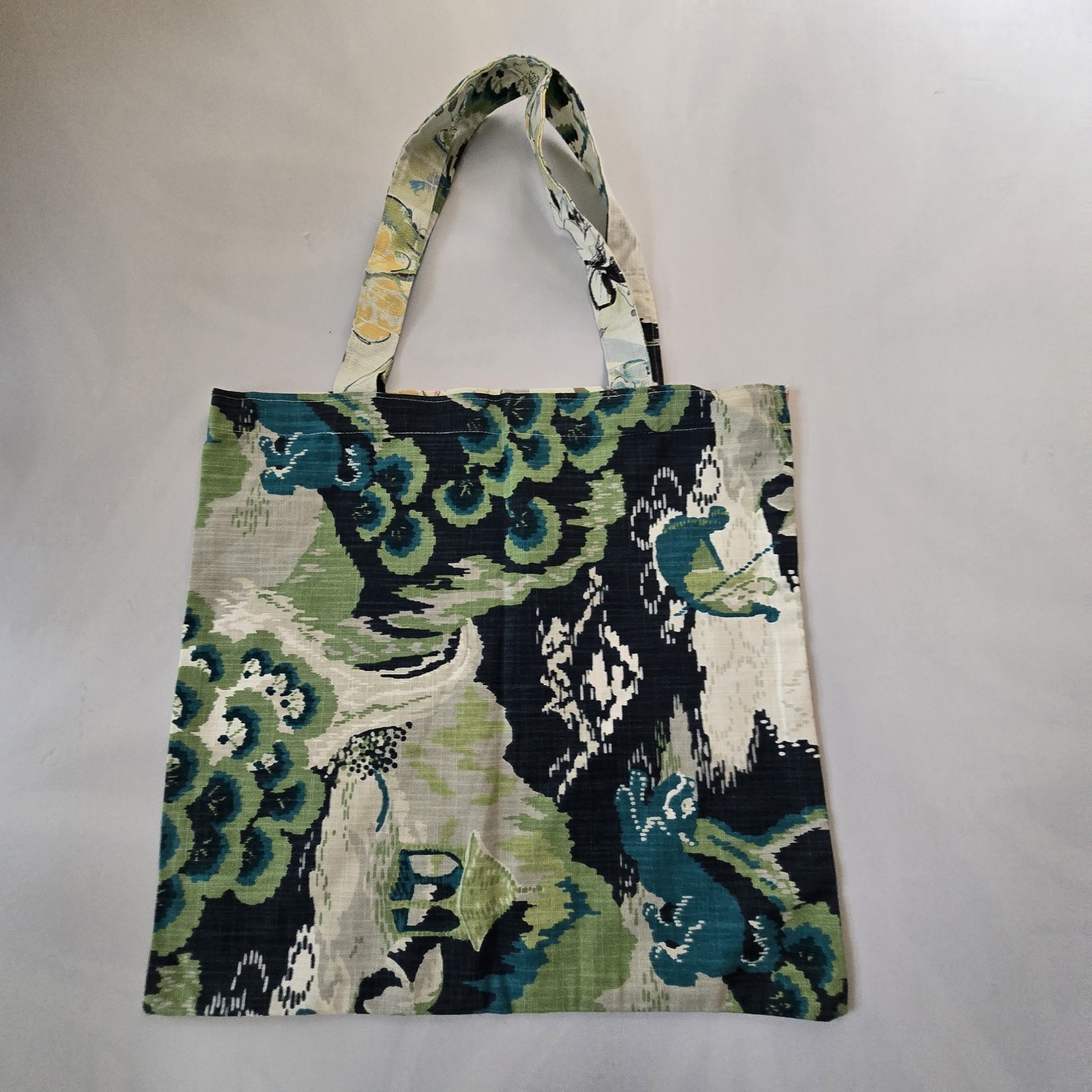 Handmade Floral & Nature Pattern Foldable Canvas Shopping Bag Medium Multicolor